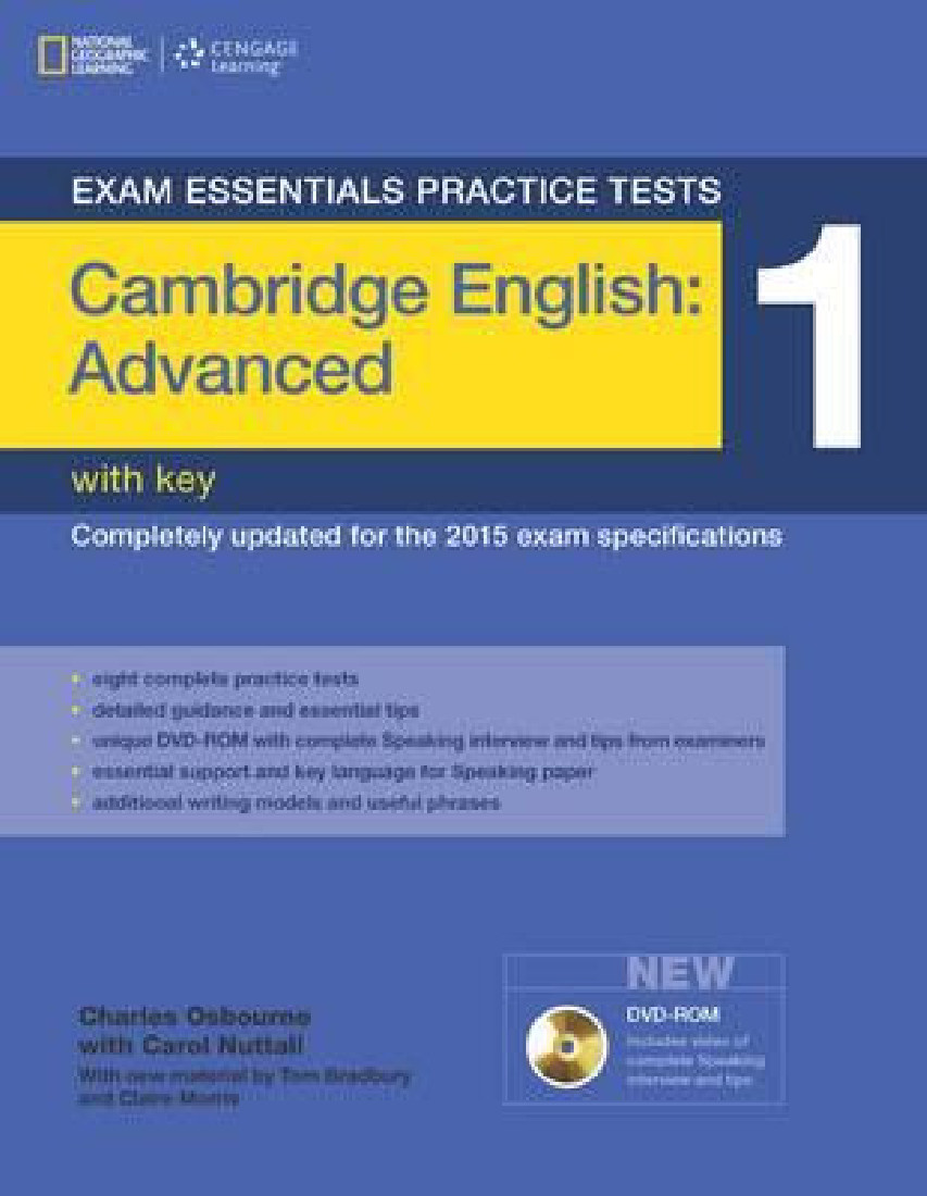 CAMBRIDGE ADVANCED PRACTICE TESTS 1 WITH KEY  (+DVD-ROM) EXAMS ESSENTIALS 2015
