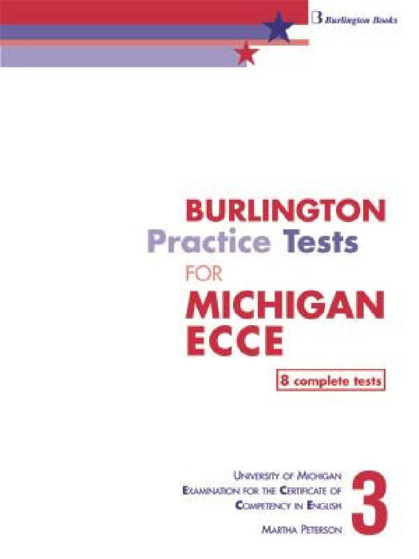 BURLINGTON PRACTICE TESTS FOR ECCE 2013, BOOK 3 STUDENTS REVISED