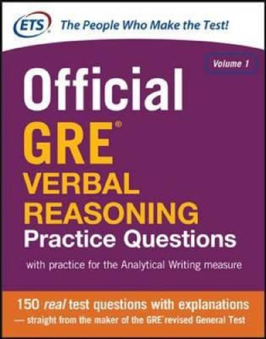 OFFICIAL GRE VERBAL REASONING PRACTICE QUESTIONS: 1 PB