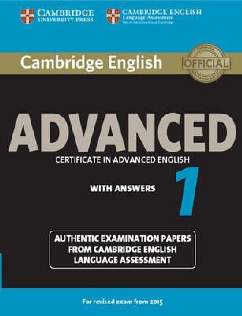 CAMBRIDGE CERTIFICATE IN ADVANCED ENGLISH 1 SB W/A N/E