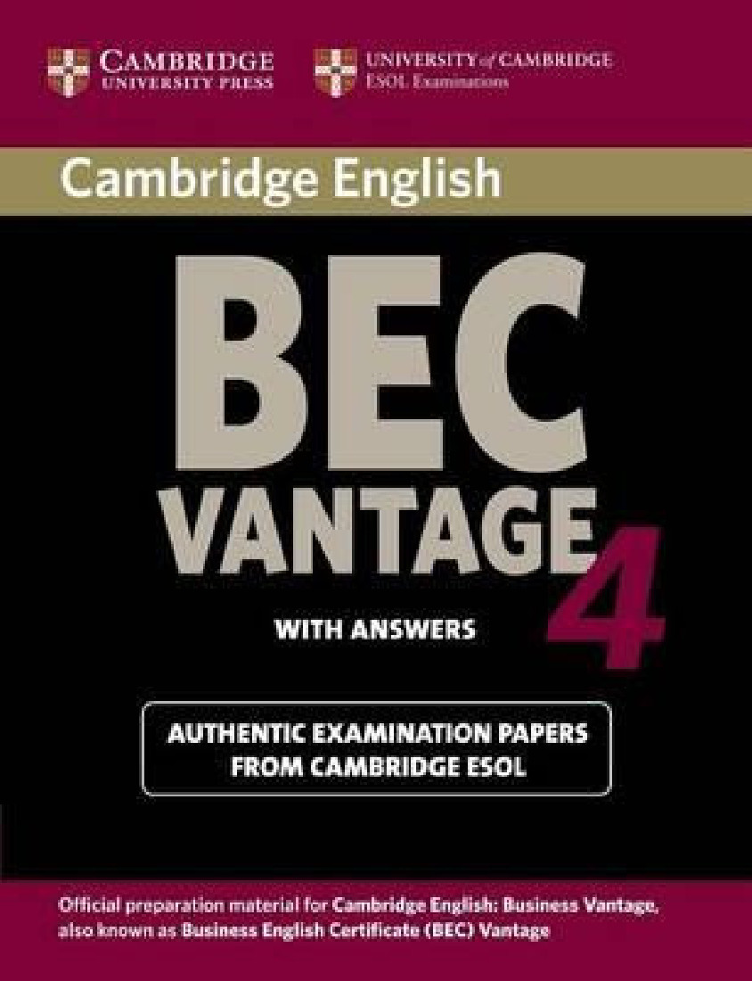 CAMBRIDGE BEC VANTAGE 4 SB W/A