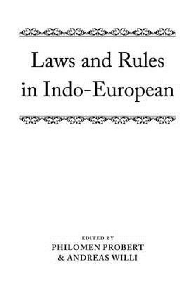 LAWS AND RULES IN INDO-EUROPEAN PB