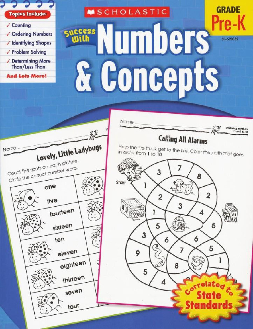 SUCCESS WITH NUMBERS AND CONCEPTS (GRADE PRE-K)