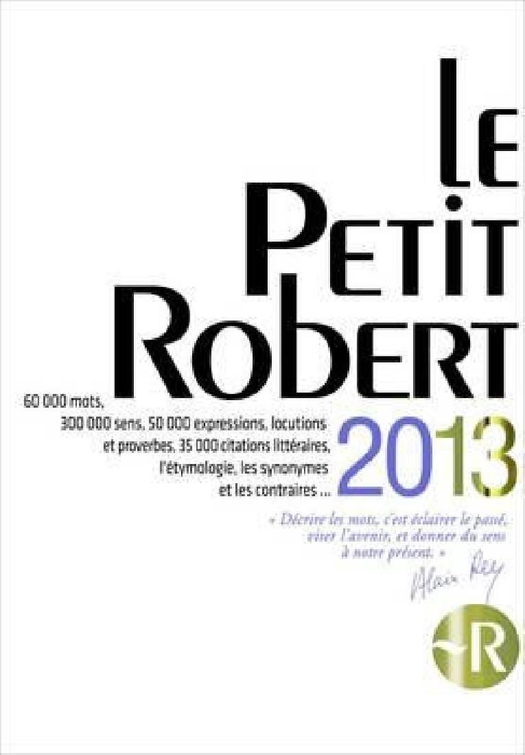 LE PETIT ROBERT EDITION 2013