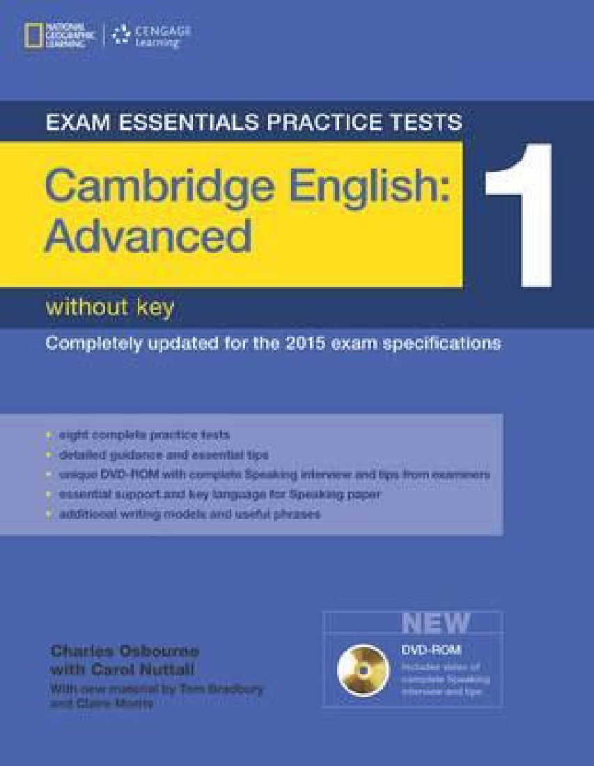 CAMBRIDGE ADVANCED PRACTICE TESTS 1 WITHOUT KEY  (+DVD-ROM) EXAMS ESSENTIALS 2015