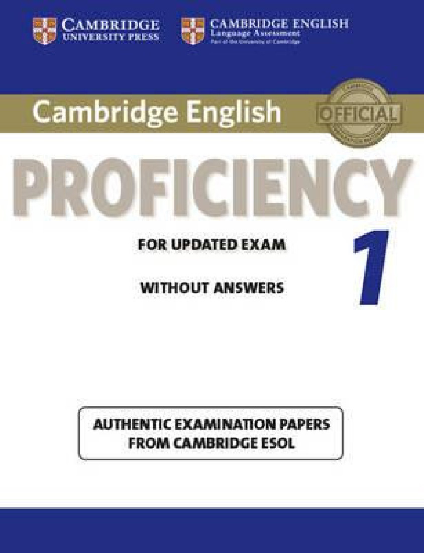 CAMBRIDGE PROFICIENCY 1 PRACTICE TESTS