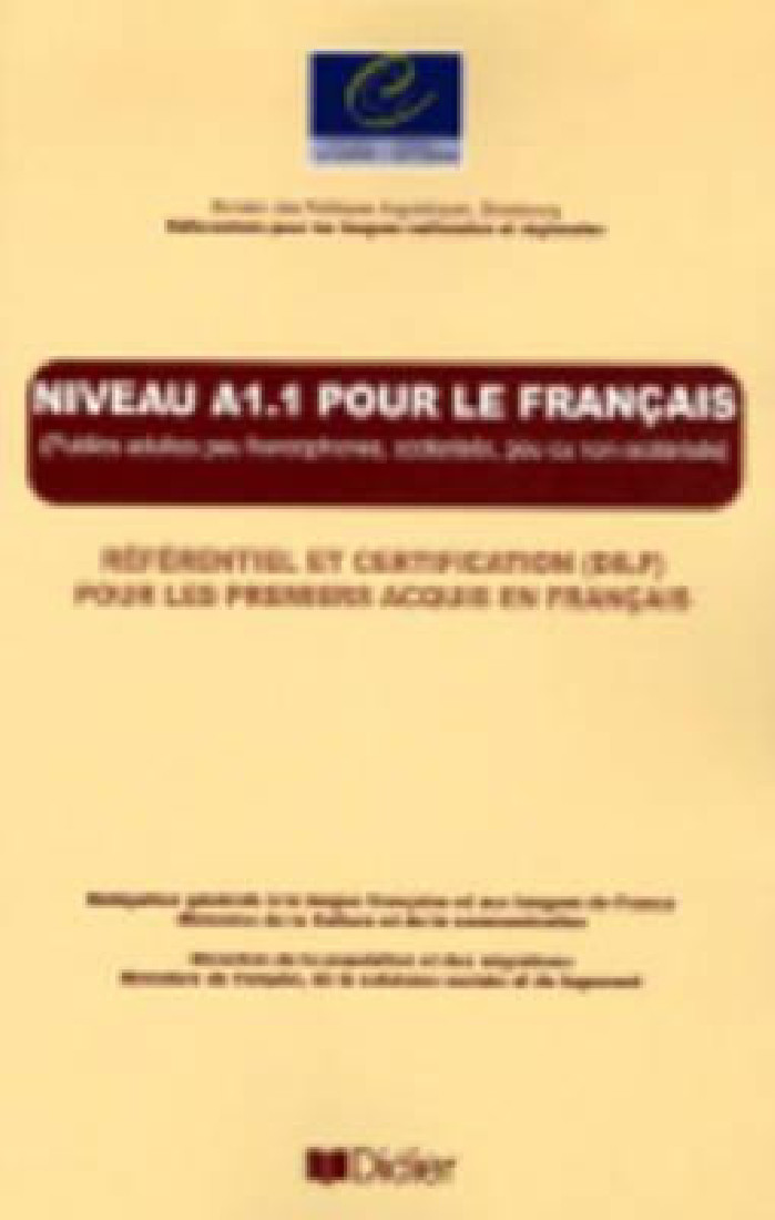 NIVEAU A1 POUR LE FRANCAIS UN REFENTIEL A1.1