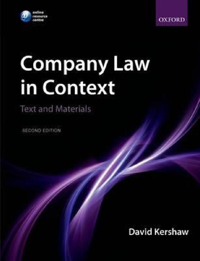 COMPANY LAW IN CONTEXT (TEXT AND MATERIALS) 2ND ED PB