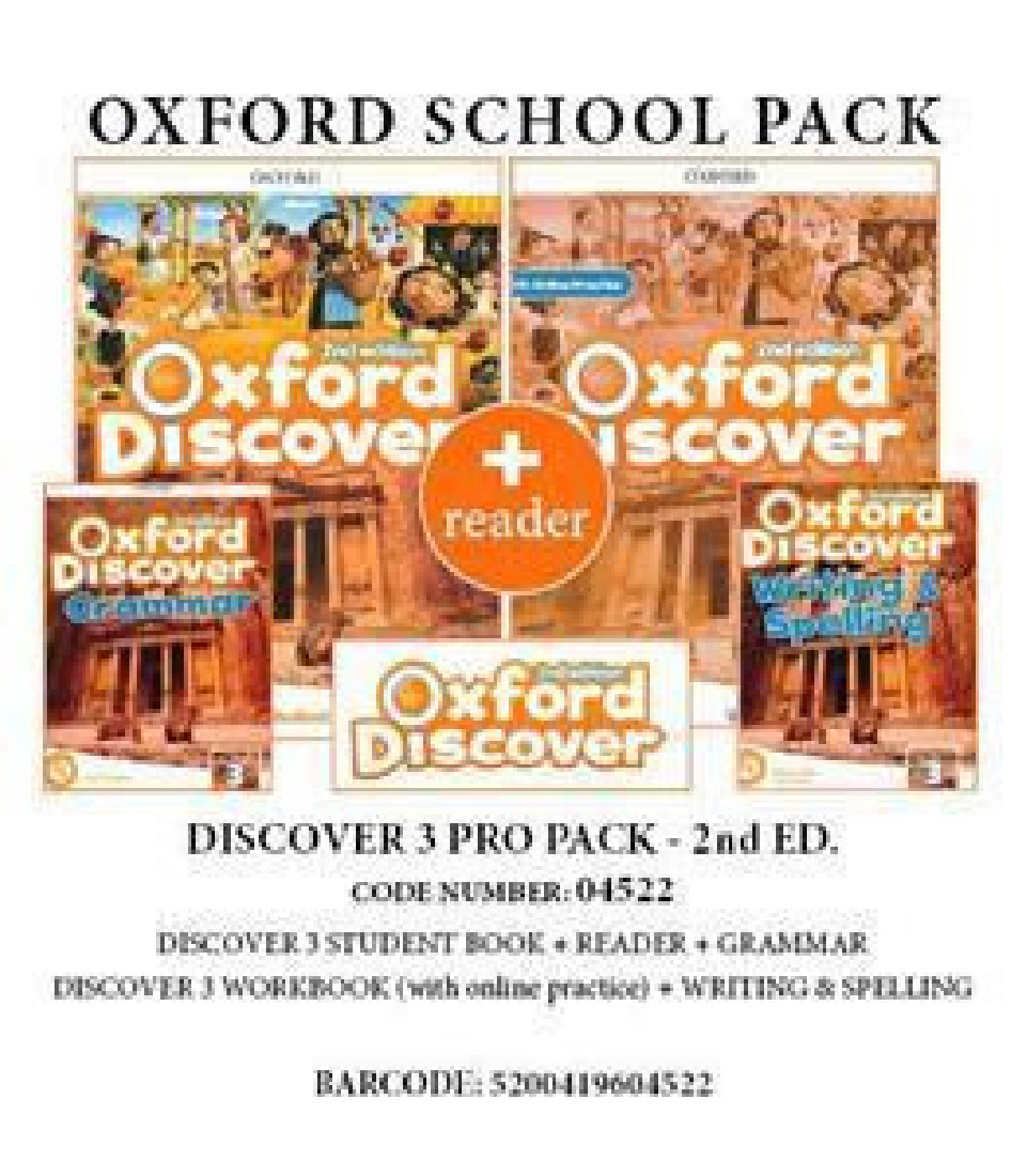 OXFORD DISCOVER 3 2ND PRO PACK (SB+ WB (WITH ONLINE) + GRAMMAR+ WRITING & SPELLING + READER) - 04522