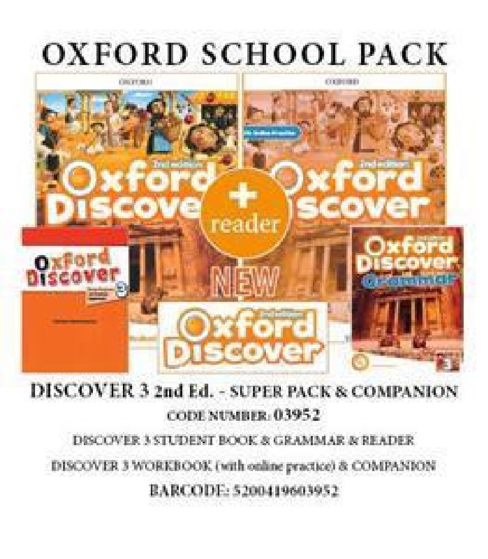 OXFORD DISCOVER 3 SUPER PACK & COMPANION (SB+ WB WITH ONLINE PRACTISE + GRAMMAR + COMPANION + READER) - 03952 2ND ED
