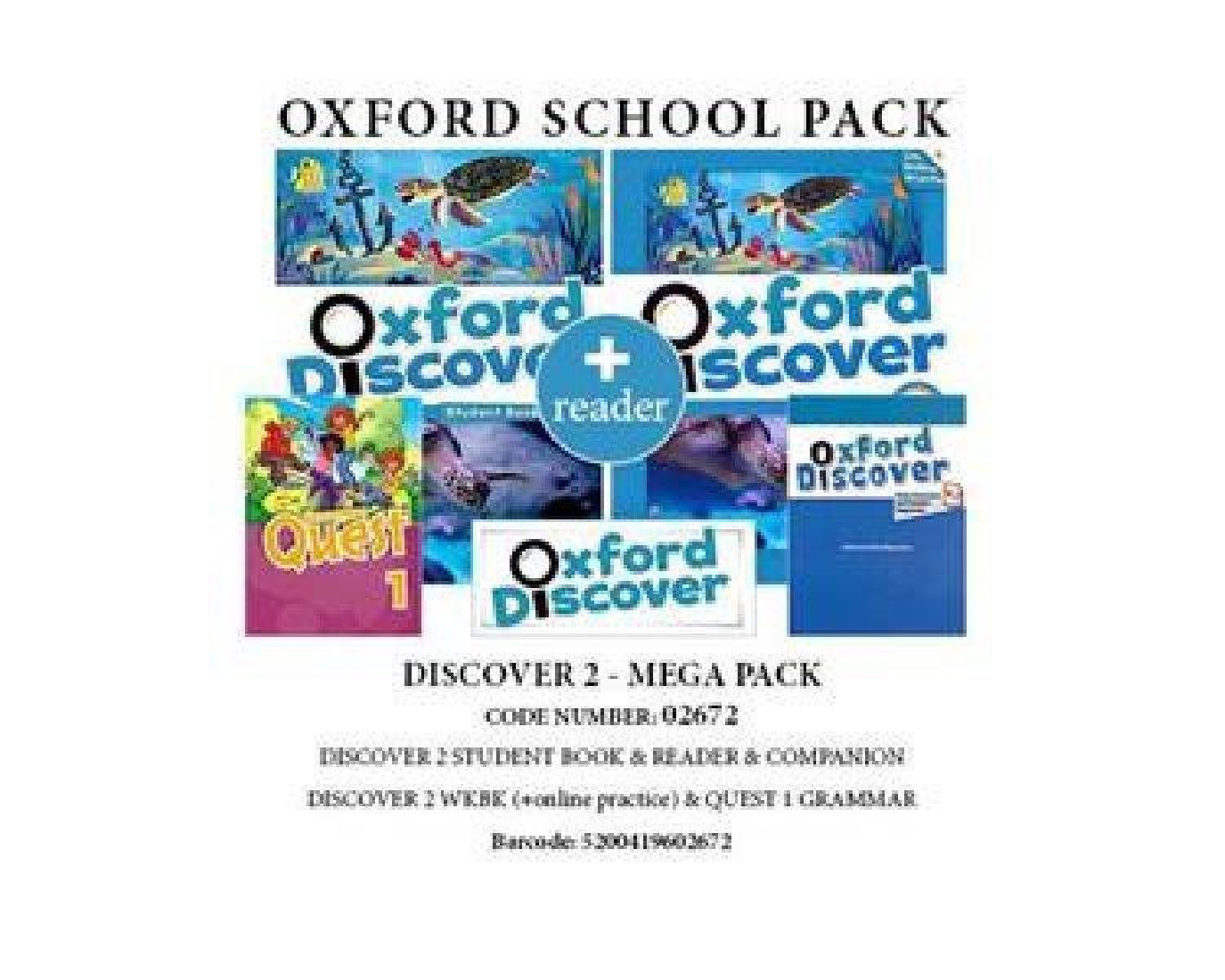 OXFORD DISCOVER 2 MEGA PACK (SB + WB (+ONLINE PRACTICE) + QUEST 1 GRAMMAR + COMPANION + READER) - 02672