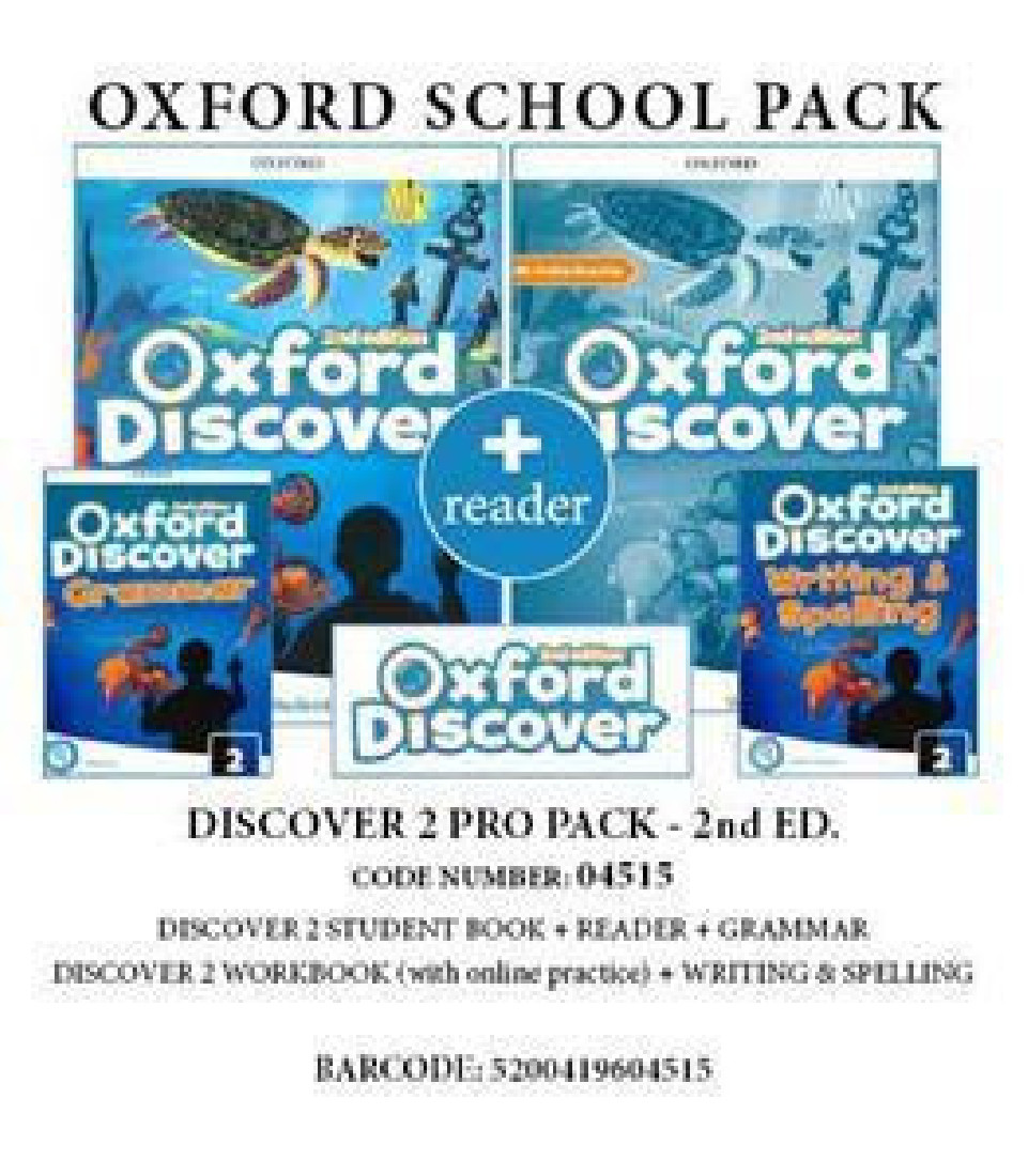 OXFORD DISCOVER 2 2ND PRO PACK (SB+ WB (WITH ONLINE) + GRAMMAR+ WRITING & SPELLING + READER) - 04522