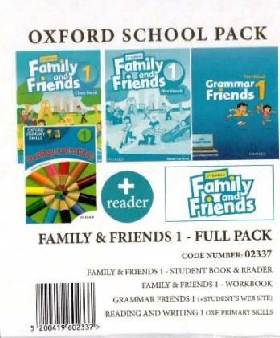 FAMILY AND FRIENDS 1 FULL PACK (SB + WB + COMPANION + ALPHABET BOOK + GRAMMAR FRIENDS 1 + OXFORD PRIMARY SKILLS READING & WRITING 1 + READER) - 02337