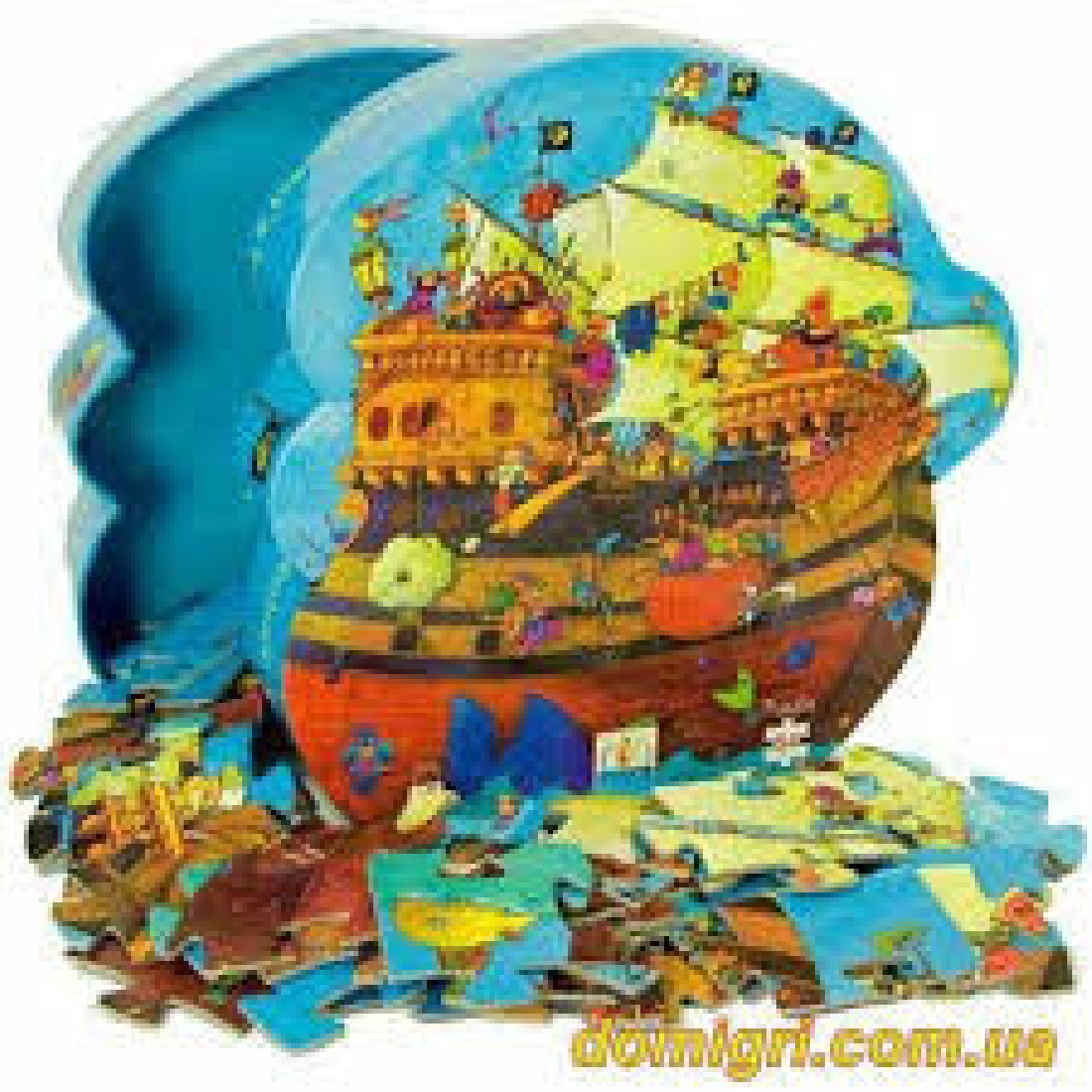 Puzzle σε σχηματικό κουτί  54τμχ. Πειρατικό  Καράβι 07241 Djeco