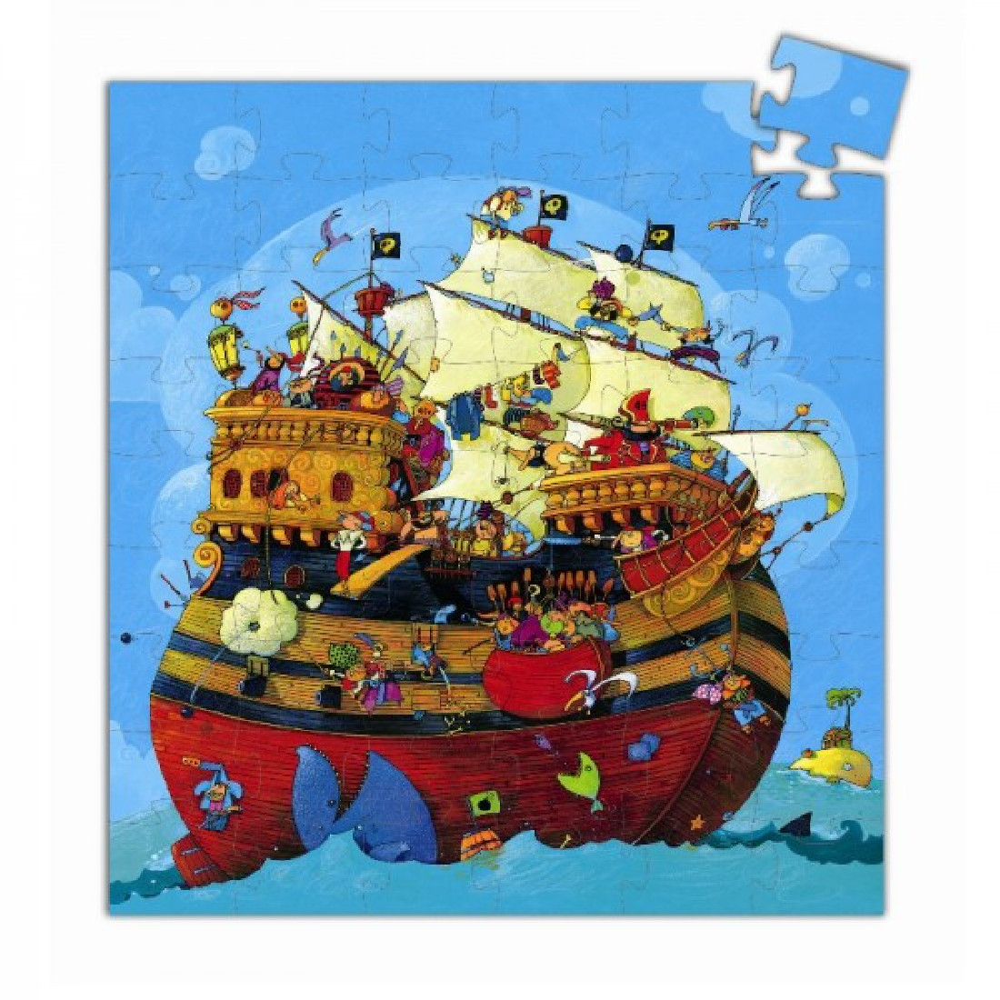 Puzzle σε σχηματικό κουτί  54τμχ. Πειρατικό  Καράβι 07241 Djeco