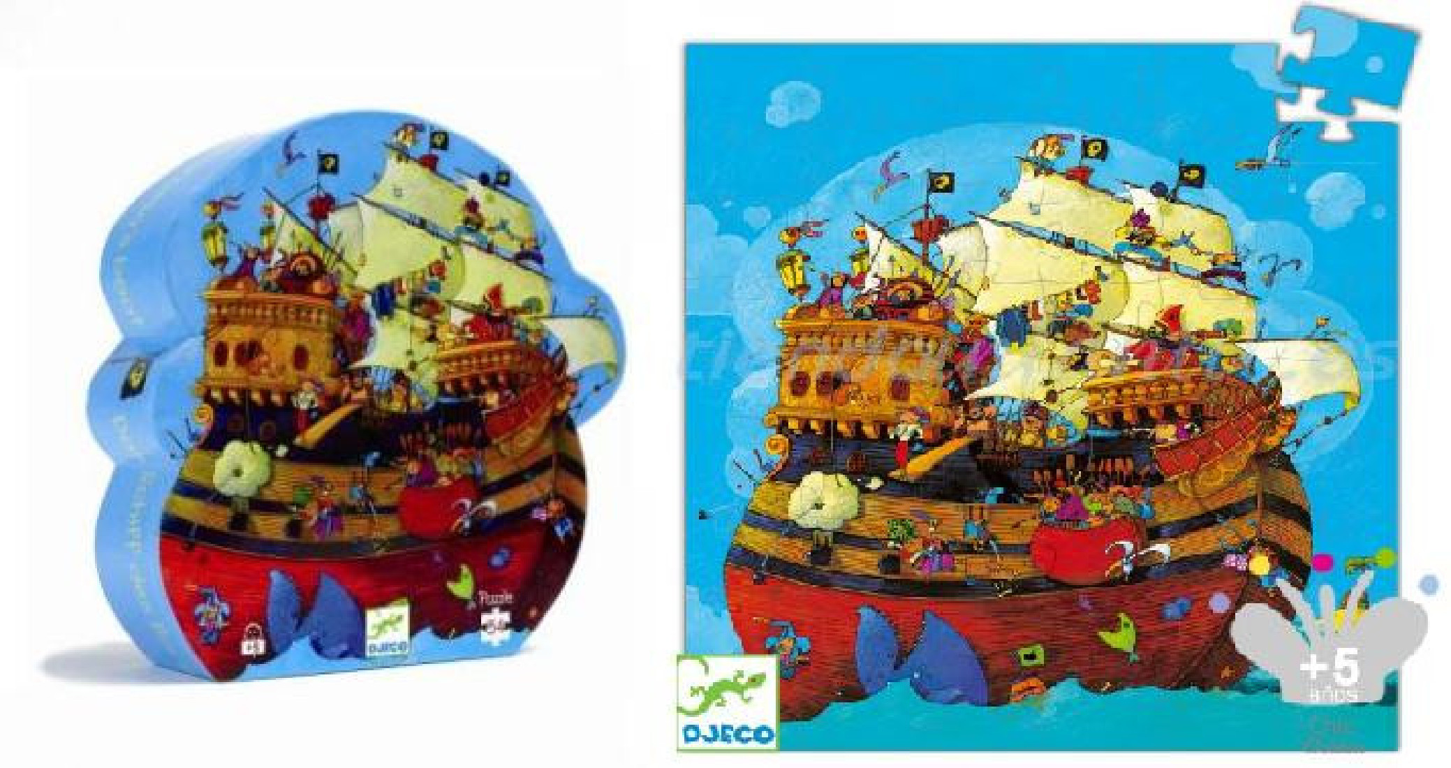 Puzzle σε σχηματικό κουτί  54τμχ. Πειρατικό  Καράβι 07241 Djeco