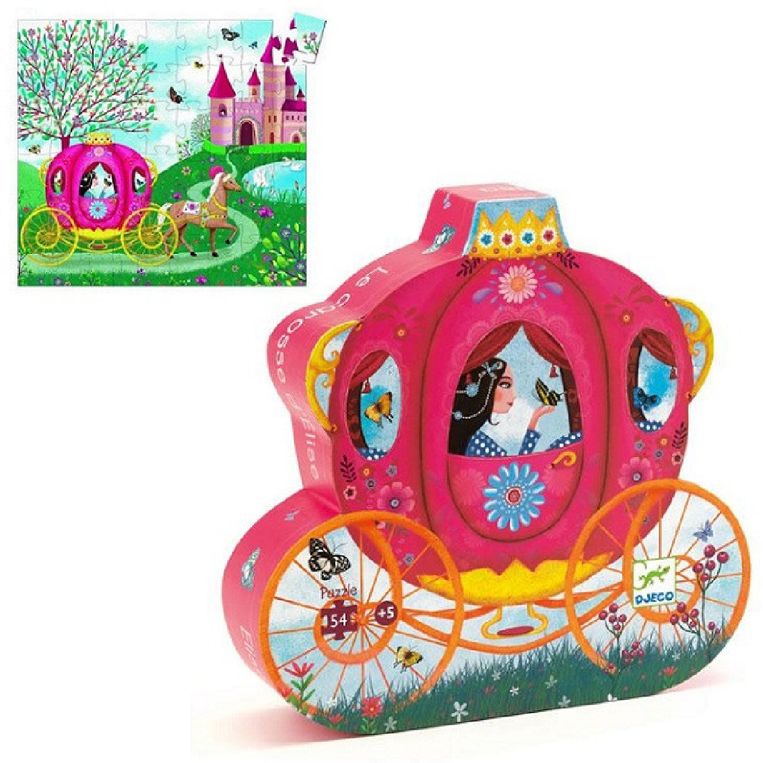 Puzzle σε σχηματικό κουτί 54τμχ. Η Άμαξα DJ07254 Djeco