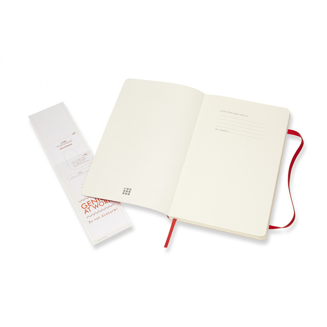 Moleskine Notebook Large  13x21 Plain Red Soft Cover