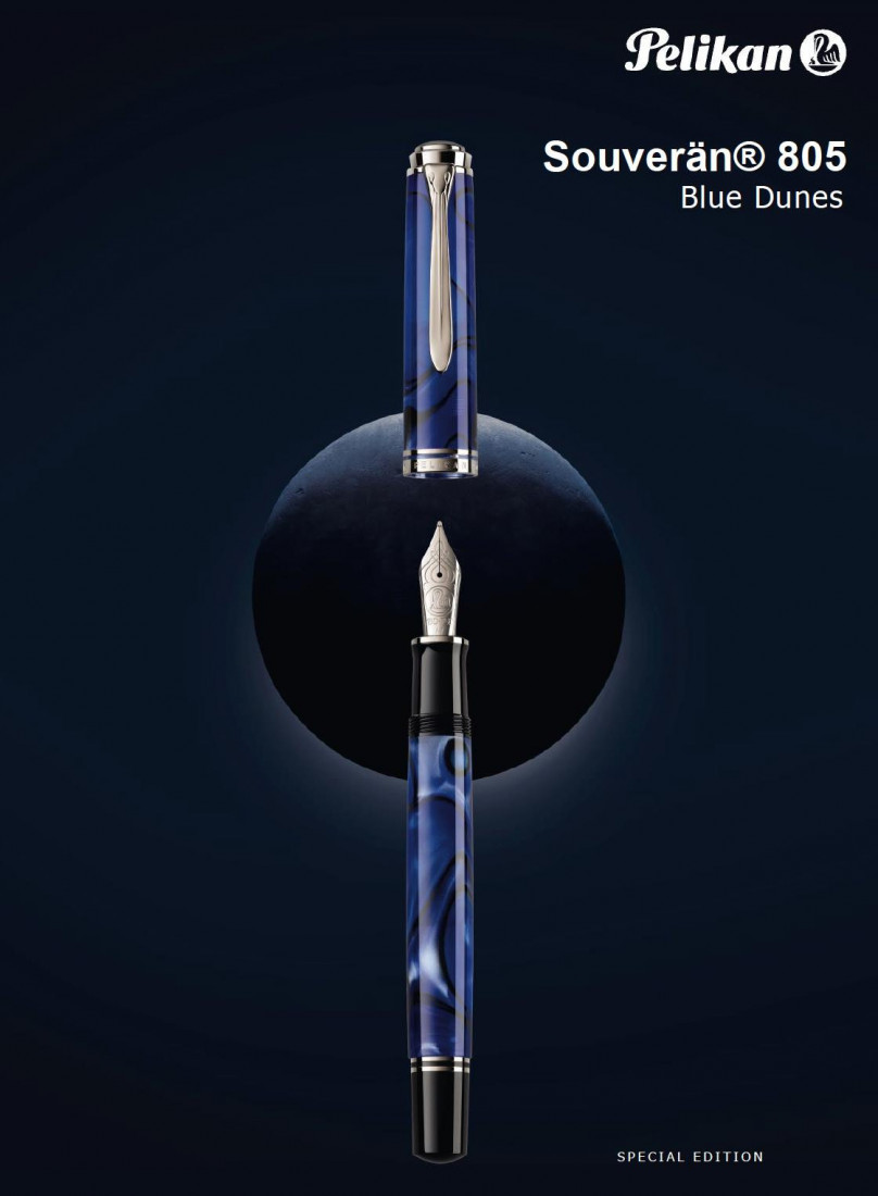 Pelikan Souveran M805 Blue Dunes special edition Fountain Pen (EF/BB nib)
