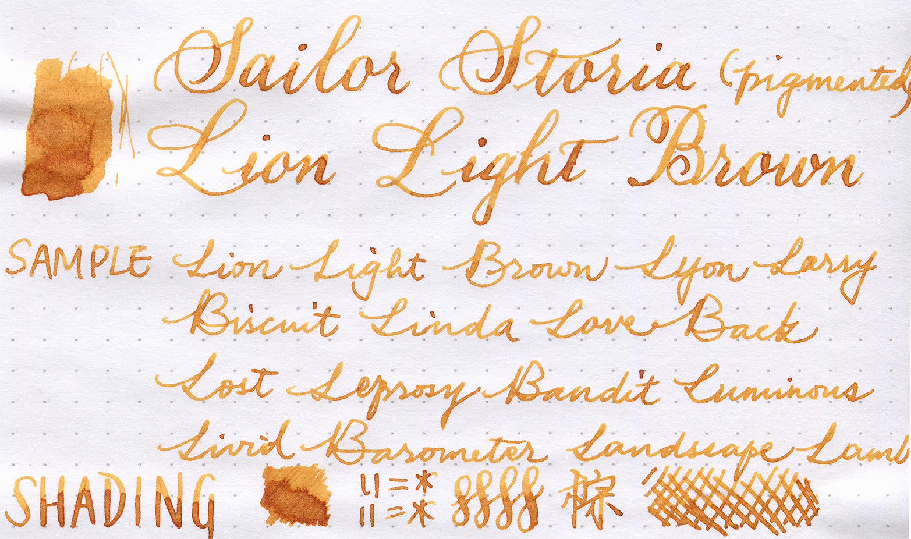Sailor Storia ink 20ml Light Brown 13-1006-278