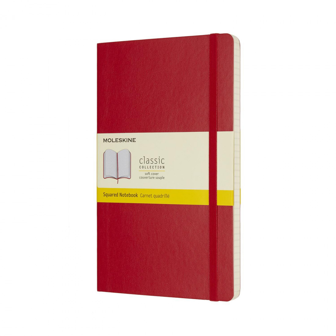 Notebook Large 13x21 Squared Scarlet Red Soft Cover Moleskine