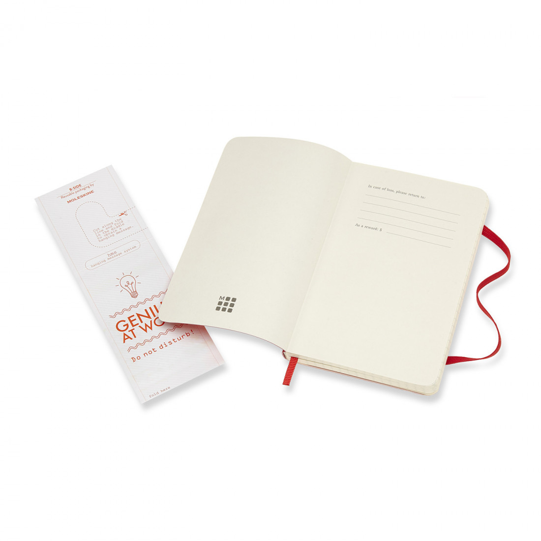 Notebook Pocket 9x14 Squared Scarlet Red Soft Cover Moleskine