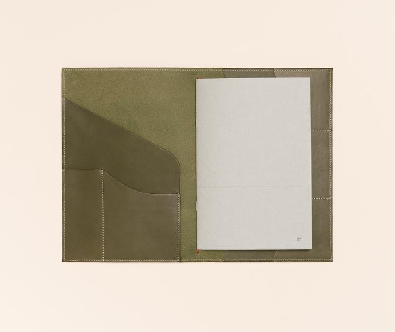 Paper Republic A5 Leather Le Portfolio Olive Green