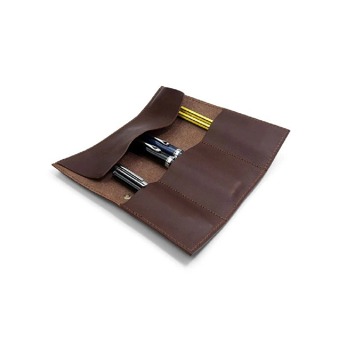 Paper Republic chestnut leather pen & pencil case
