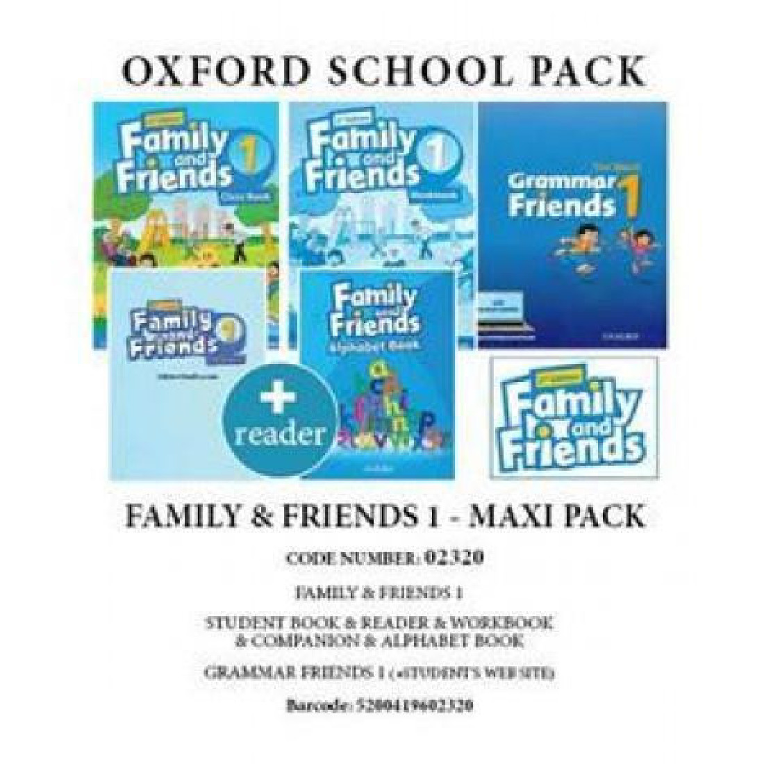 FAMILY AND FRIENDS 1 MAXI PACK (SB + WB + COMPANION + GRAMMAR FRIENDS 1 SB + WEBSITE+ READER + ALPHABET BOOK) - 02320