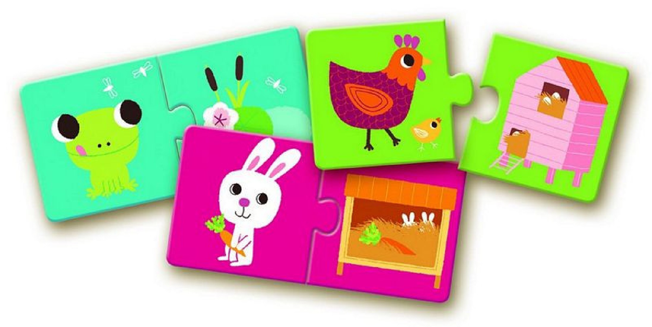 Puzzle Duo Ζωάκια Στη Φωλίτσα Τους 08164 Djeco