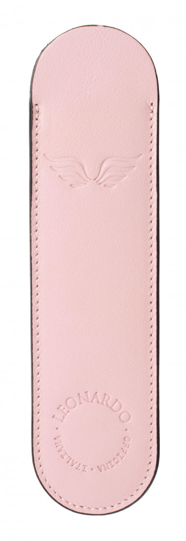 Leonardo Officina Italiana leather pen case pale pink for 1 pen