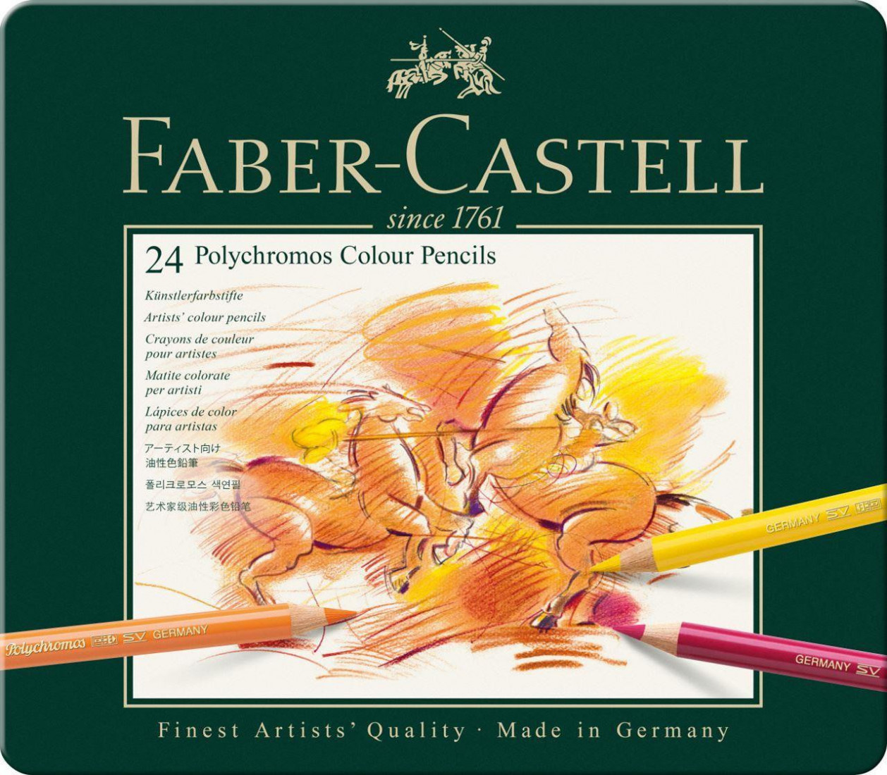 Faber Castell Polychromos colour pencil, tin of 24 110024