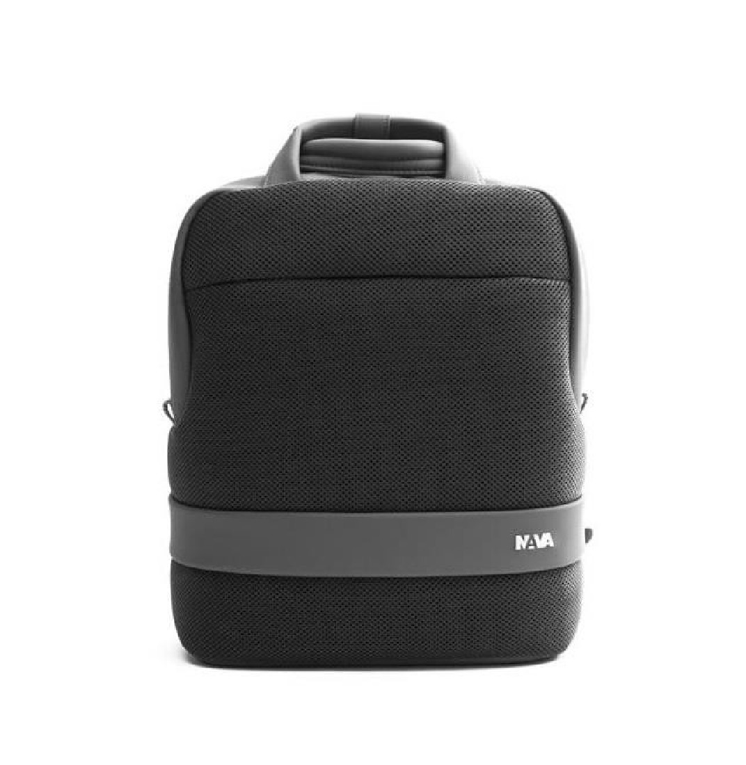 NAVA Square backpack with 2 handles and RFID pocket - Easy Break Black/Grey