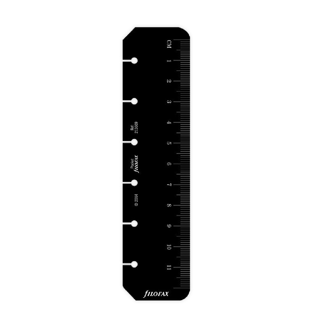 Filofax refill pocket ruler page marker black 213609