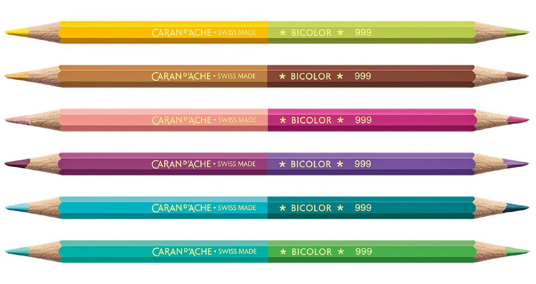 Caran dache Box of 12 Bicolor Coloured Pencils PRISMALO WONDER FOREST  Limited Edition