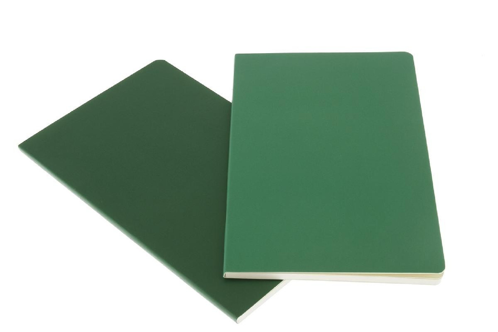 Set of 2 Ruled Journals Green Soft Cover Large 13x21 Moleskine
