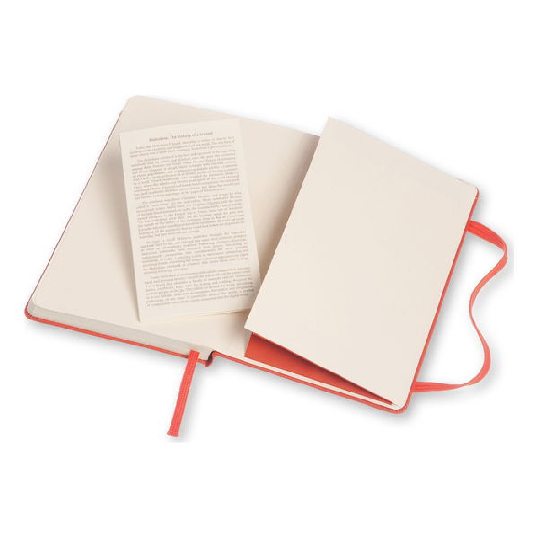 Notebook Pocket 9x14 Plain Coral Orange Hard Cover Moleskine