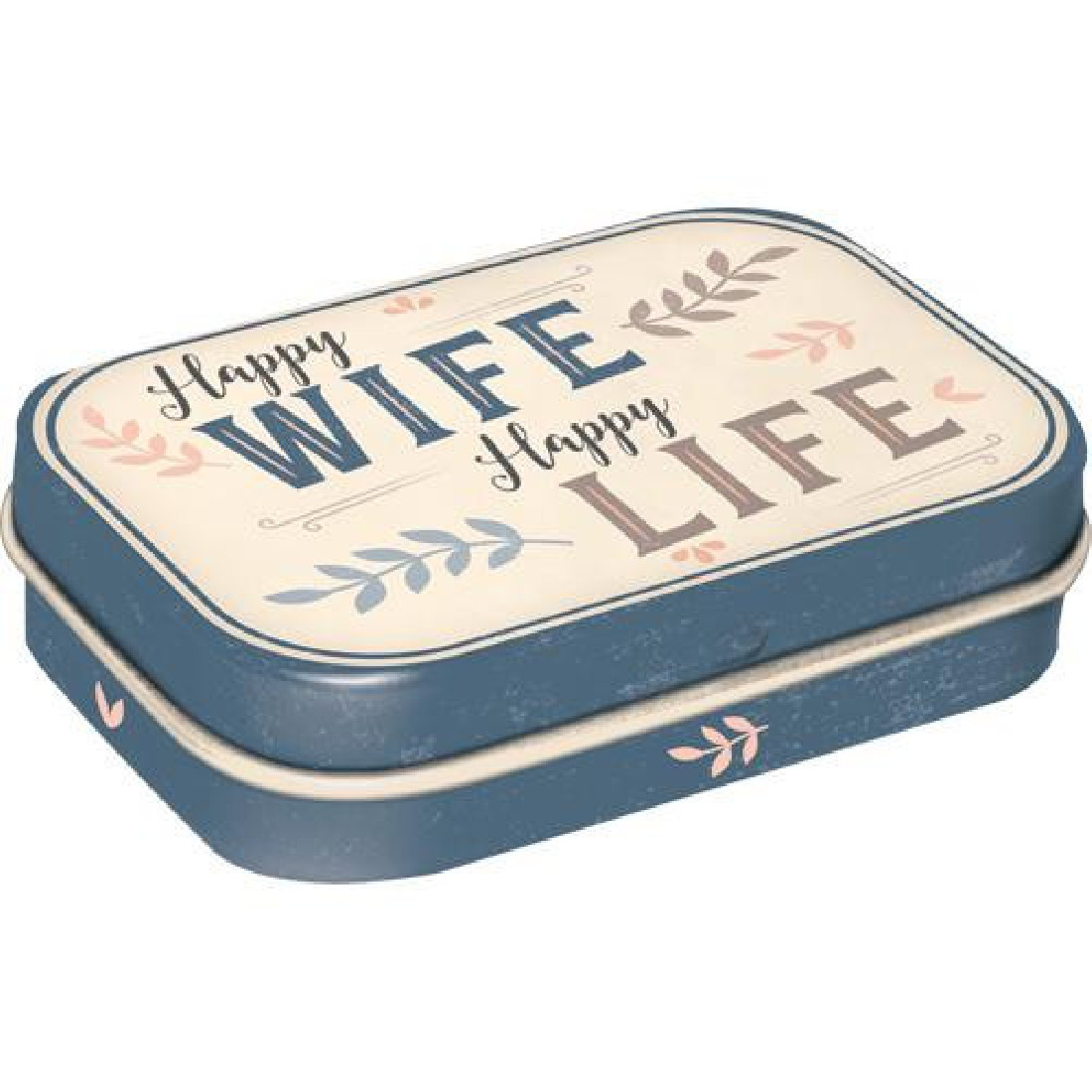 Nostalgic Art Μεταλλικό κουτάκι με μέντες Happy Wife Happy Life 81388.