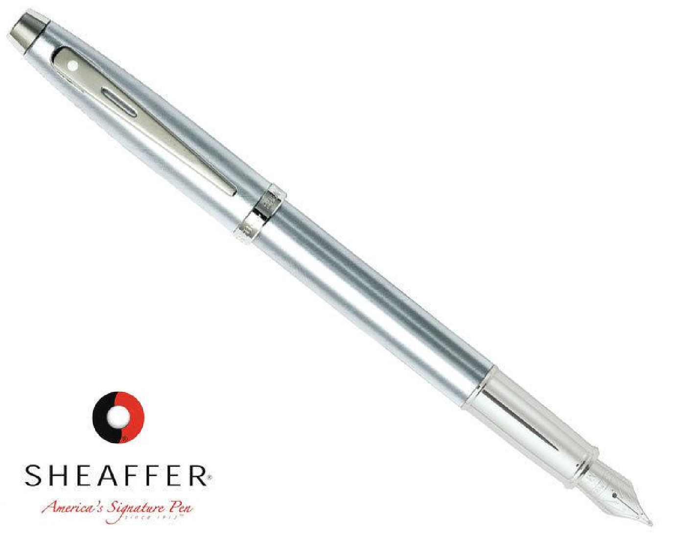 Sheaffer 100 Brushed Chrome CT Fountain Pen 9306-0