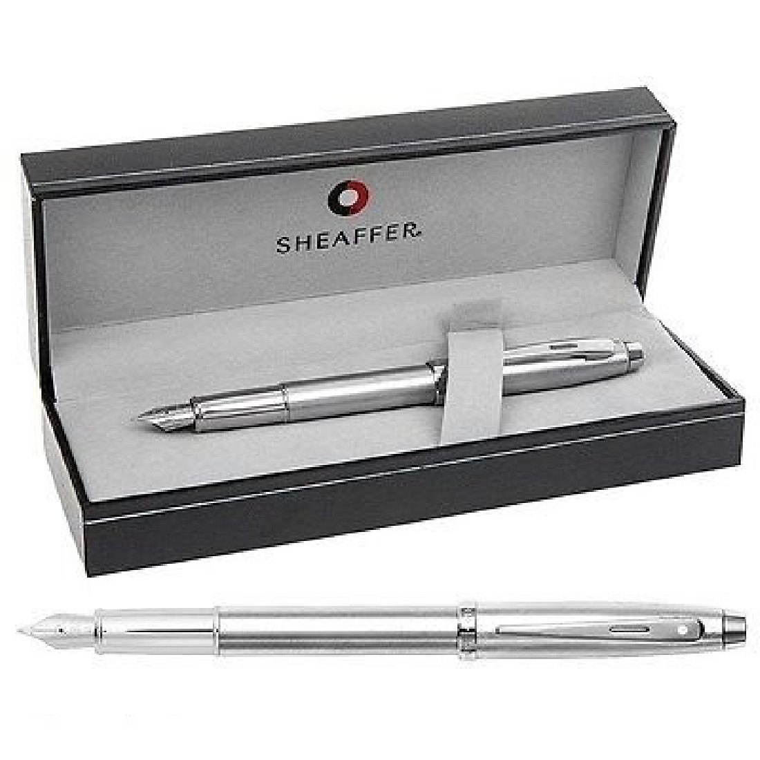 Sheaffer 100 Brushed Chrome CT Fountain Pen 9306-0