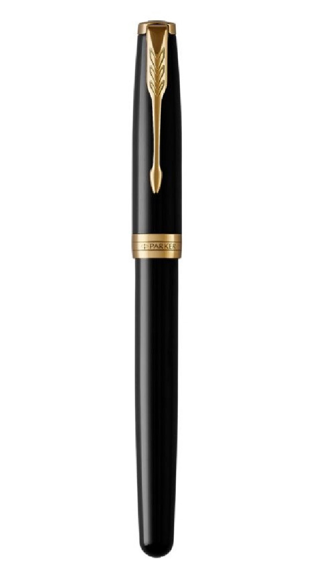 Parker Sonnet Black Lacquer - Gold Trim Steel Nib Fountain Pen