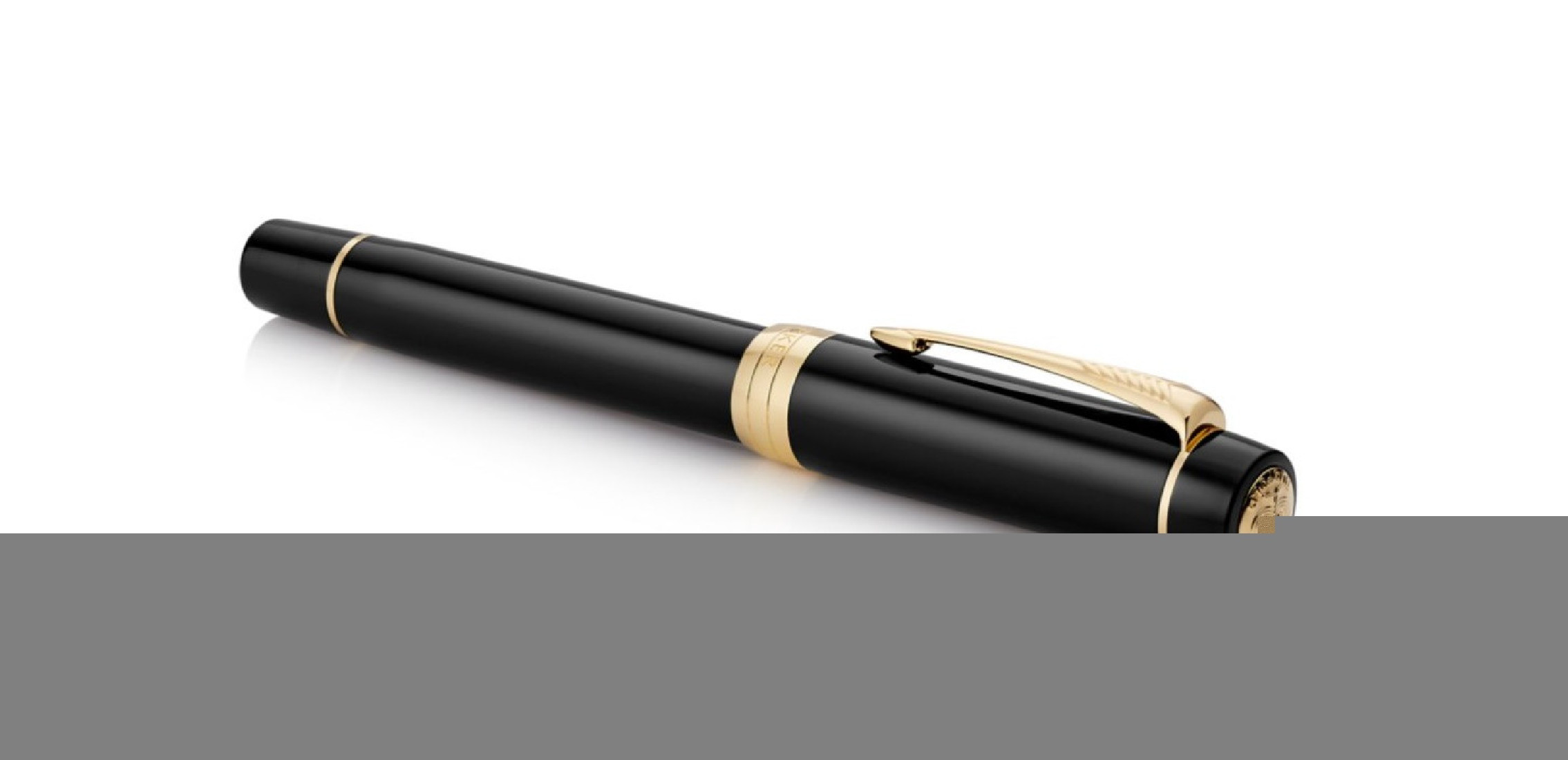 Parker Duofold International Fountain Pen, Classic Black with Gold Trim, Solid Gold Nib, Black Ink and Converter