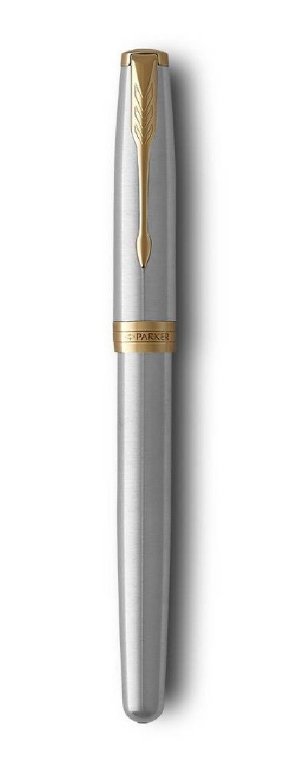 Parker Sonnet Stainless Steel - Gold Trim - steel Nib Fountain Pen 1931505