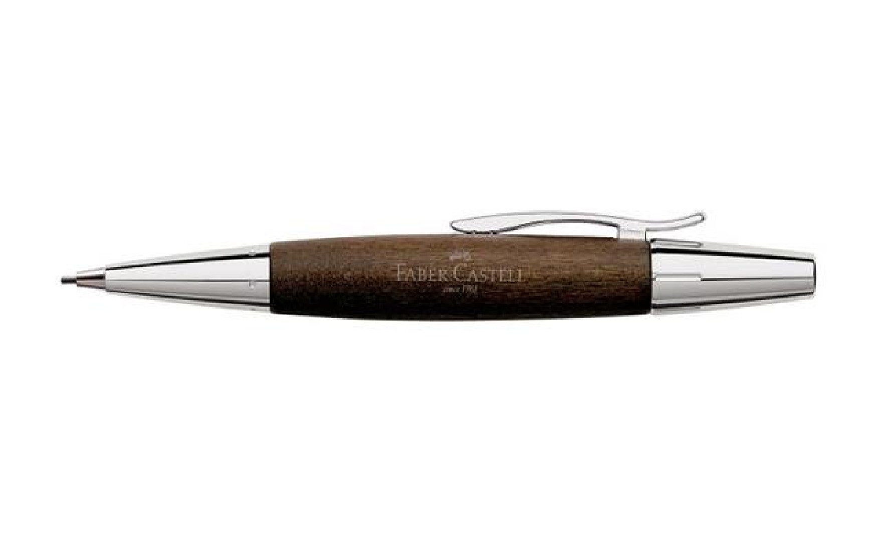 Faber Castell E-Motion Pearwood Dark Brown Chrome 138381 Twist Pencil