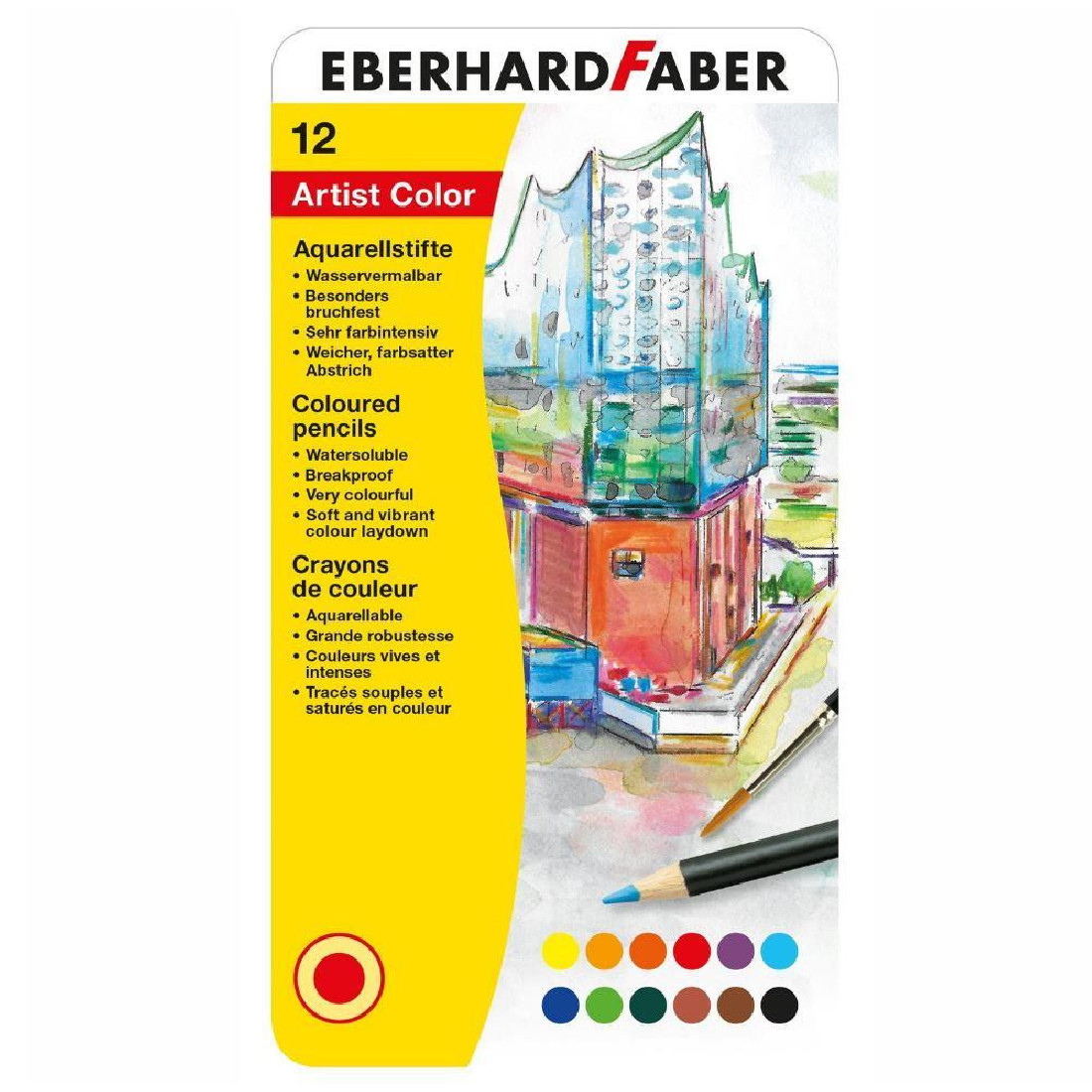 Σετ ξυλομπογιές ακουαρέλας 12 χρωμάτων Ν51601 Eberhard Faber