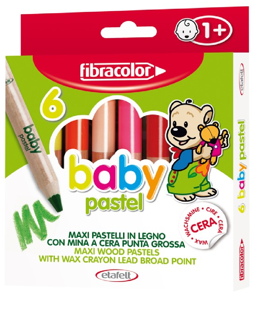 Κηρομπογιές Baby Pastel 6 χρωμάτων Fibracolor