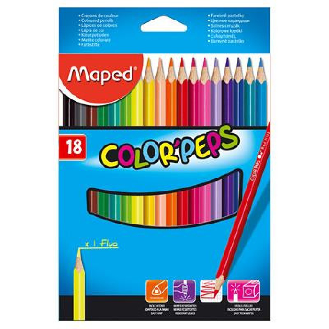 Ξυλομπογιές 18 τεμαχίων Color peps 183218 Maped