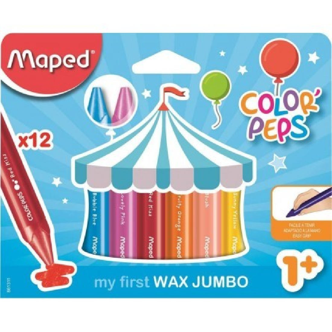 Κηρομπογιές 12 τεμάχια Colorpeps Wax Maxi 861311 Maped