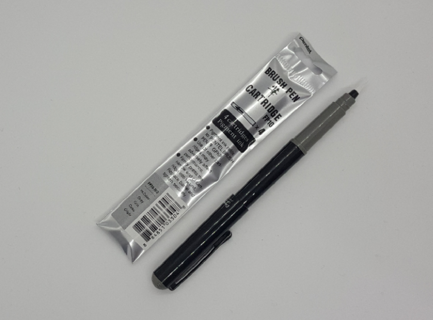 Black Brush Pen Grey ink GFKp Pentel