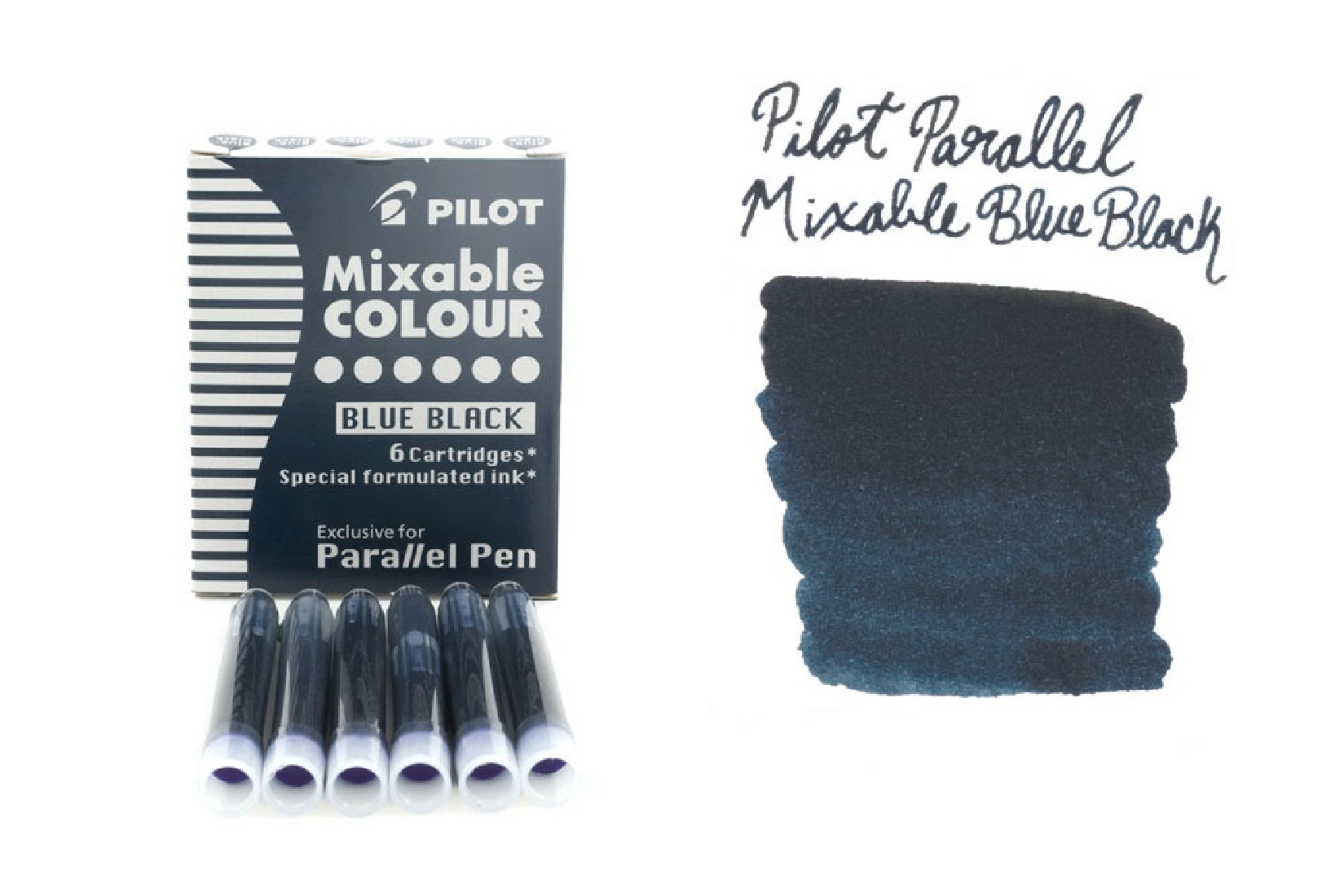 Pilot mixable colour black cartridges(6)  for parallel pen